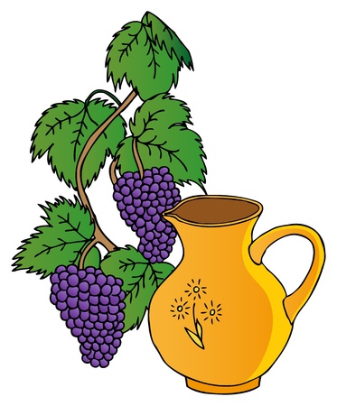 Grapes and pitchersのイラスト素材