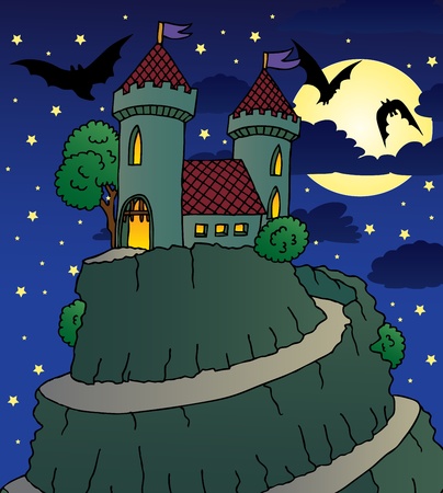 Castle by night - vector illustration のイラスト素材
