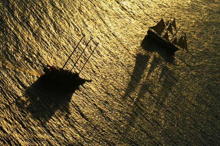 A great sunset over the seaの写真素材