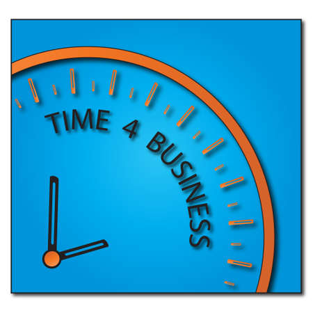 A watch stating that it is time for businessの写真素材