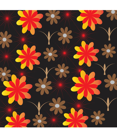 wonderful pattern design black , born, yellow orange repeat . colorful wallpaperの写真素材