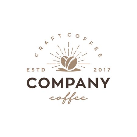 coffee shop / vintage bean cafe vector logo designのイラスト素材