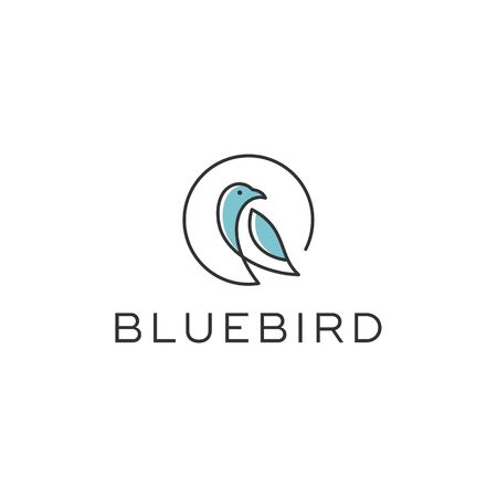 bird blue circle concept vector icon logo designのイラスト素材