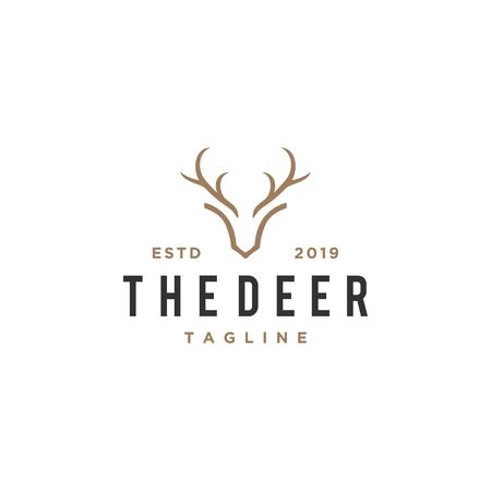 deer head antler concept vector icon logo designのイラスト素材