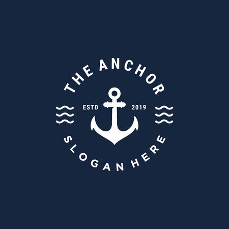 vintage anchor vector illustration bedge logo designのイラスト素材
