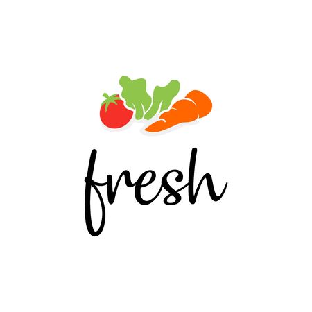 fresh vegetables vector logo designのイラスト素材