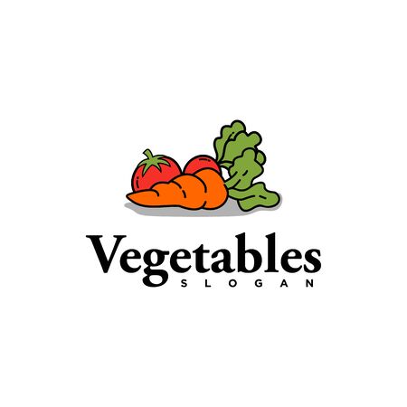 fresh organic vegetable vector icon logo designのイラスト素材