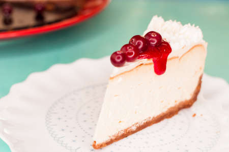 Cheesecake with cranberriesの写真素材