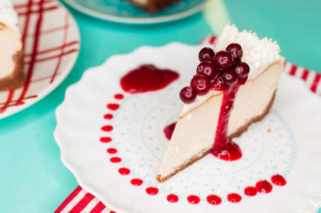 Cheesecake with cranberriesの写真素材