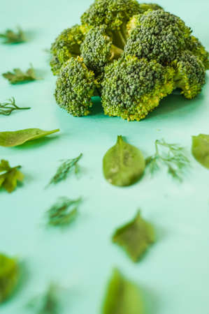 pattern of broccoli, spinach, fennel, vegetarian, healthy eating conceptの写真素材