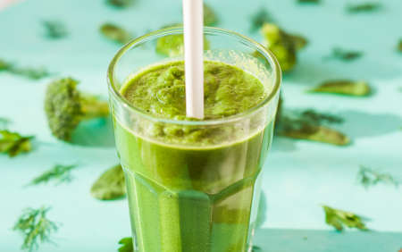 Smoothies broccoli, spinach, vegetable diet, detoxification conceptの写真素材