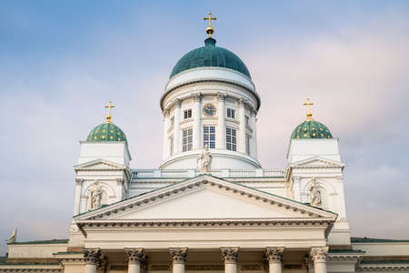 Beautiful view of famous Helsinki Cathedral in beautiful evening light, Helsinki, Finlandの写真素材