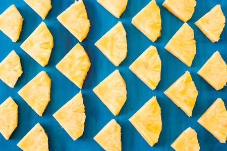 Close up slice pineapple pattern background texture.