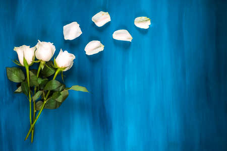 Flowers composition. made of fresh flowers. Flat lay, top viewの写真素材