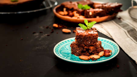 brownie chocolate cakeの写真素材