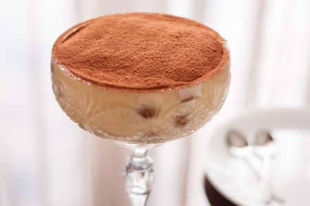 Tiramisu in the glass bowlの写真素材