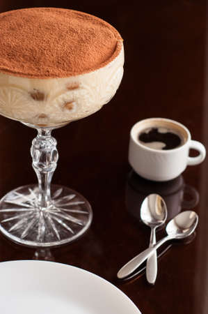 Tiramisu in the glass bowlの写真素材