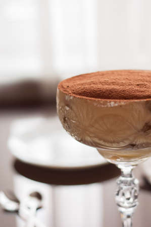 Tiramisu in the glass bowlの写真素材
