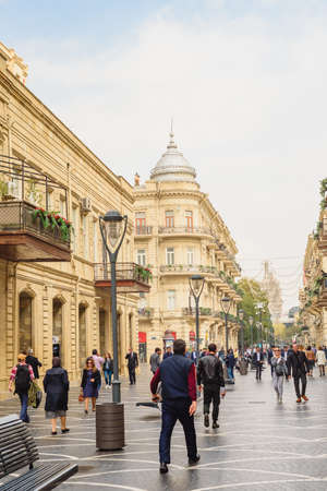 Baku, Azerbaijan - October 23, 2018: Nizami Street. Shopping centerのeditorial素材