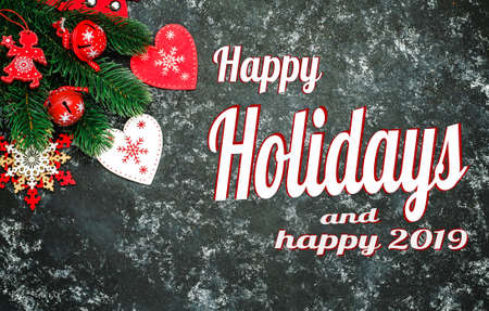 Happy Holiday written on woodenの写真素材