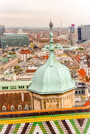 Vienna city panorama view from St. Stephan's cathedralの写真素材