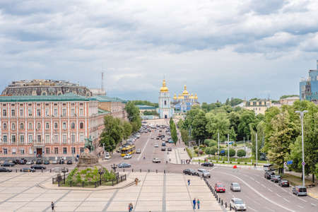 June 2, 2017 Kiev. Ukraine. View of St. Michaels Golden-Domed Monastery from the Bell Tower of Saint...