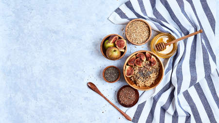 Healthy breakfast and breakfast ingredientsの写真素材