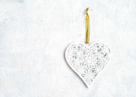 Christmas toy heart on a white background, Christmas background