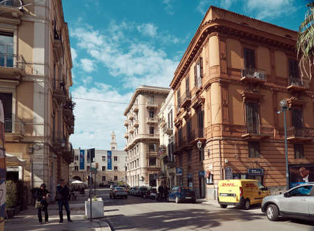 colorful city houses of Bari, Apulia, Italy Corso Vittorio Emanuele