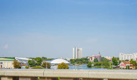 Minsk, City Day, festivities, view of Starotroitskaya Square, the Svisloch River, and the city centerのeditorial素材