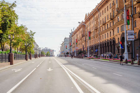 September 9, 2018, Minsk, City Day, festivities, view of Lenin street Minskのeditorial素材
