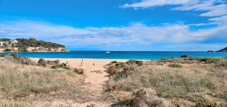 Spanish city beach S'Agaro , Girona, Spainの写真素材