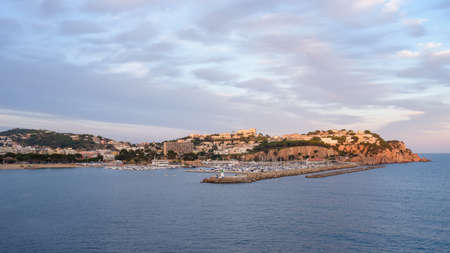 Sant Feliu de GuÃ­xols, panoramic mountain city viewの写真素材