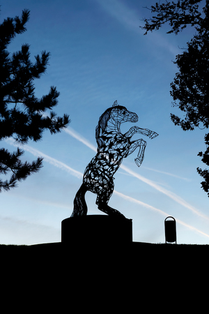 Abstract horse statue in the parkの写真素材