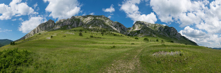 Mountain landscape panorama, Piatra Secuiului in Transilvania, Romaniaの写真素材