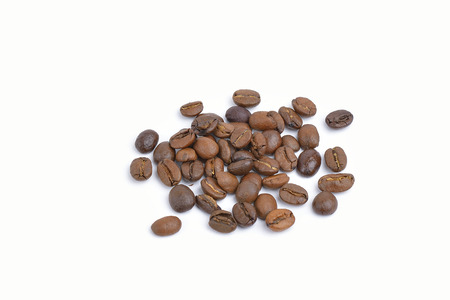coffee beans stripes isolated in white backgroundの写真素材