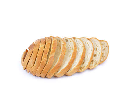 fresh baked  bread isolated on whiteの写真素材