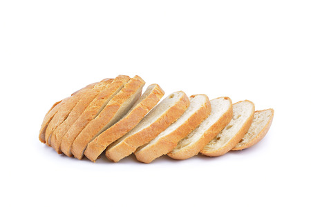 fresh baked  bread isolated on whiteの写真素材