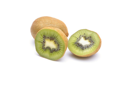 Kiwi fruit on white backgroundの写真素材