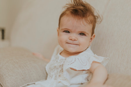 Baby girl smilingの写真素材