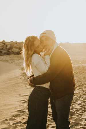lovely couple photo shooting on the beachの写真素材