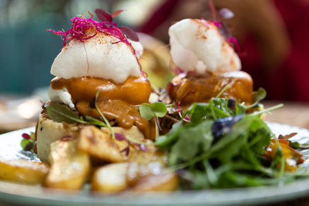 Tasty plate of healthy food in a plateの写真素材