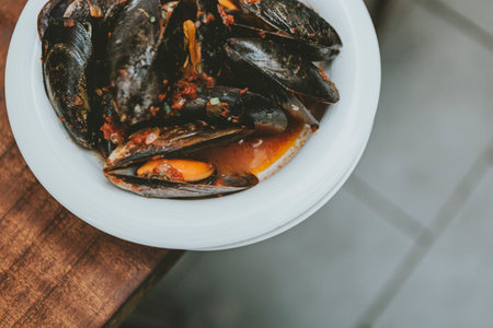 Plate of musselsの写真素材