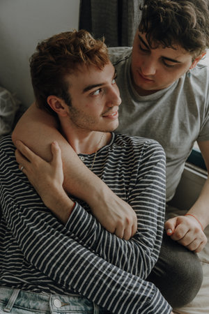 valentines day young gay couple