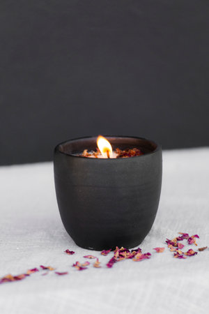 home decoration with candles calm atmosphereの写真素材