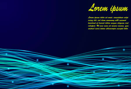 blue abstract background with light curved linesのイラスト素材