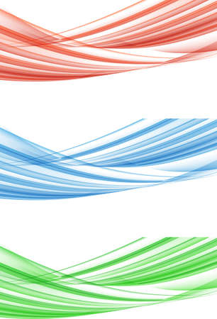 Abstract soft lines set in red blue green colorsのイラスト素材