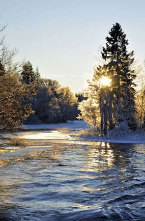 River in winterの写真素材