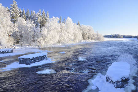 River in winterの写真素材