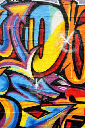 Background picture of colorful graffiti wallのeditorial素材